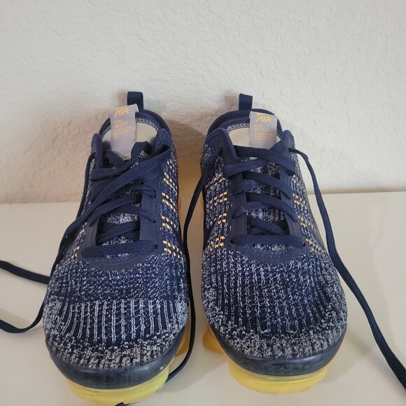 Nike Air VaporMax Flyknit 3 College Navy Orange Womens 7.5/ Youth 6 / Men 6 - Picture 2 of 8